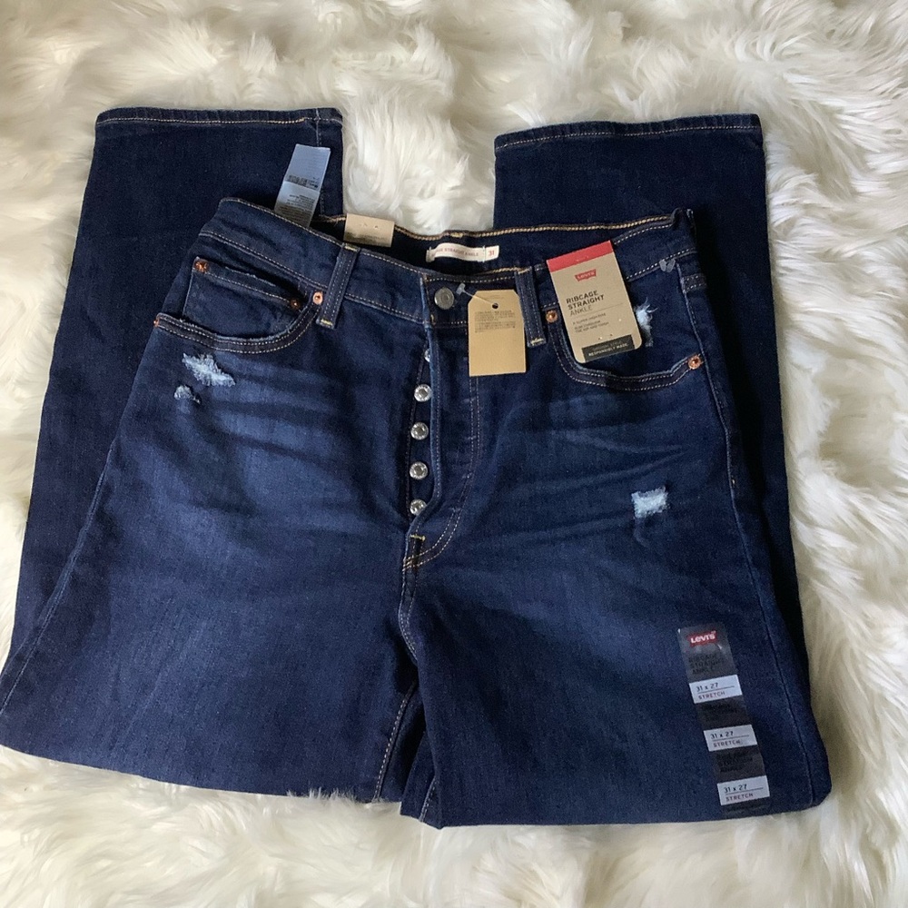 Levi's Women's Ribcage Straight Ankle Jeans Size 31 NWT Button Fly 27" Inseam - Picture 6 of 16